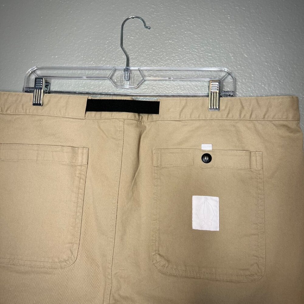 Bearded Goat Chino Shorts Mens Size XL Khaki Flat Front Belted - Picture 8 of 9